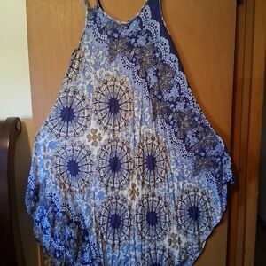 Blue and White Patterned Dress